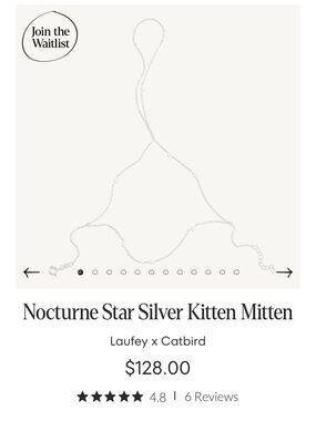 Catbird Nocturne Star Silver Kitten Mitten (M/L)